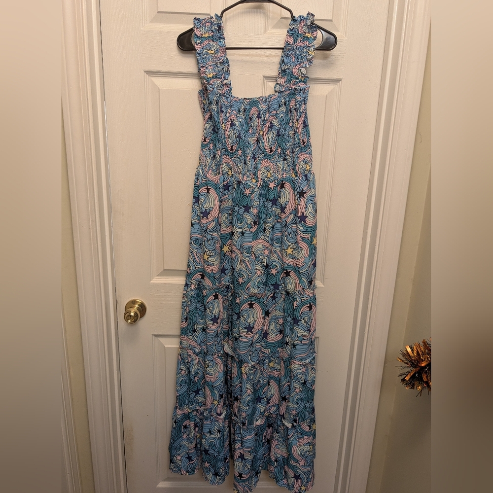 Whimsical Blue Maxi Dress